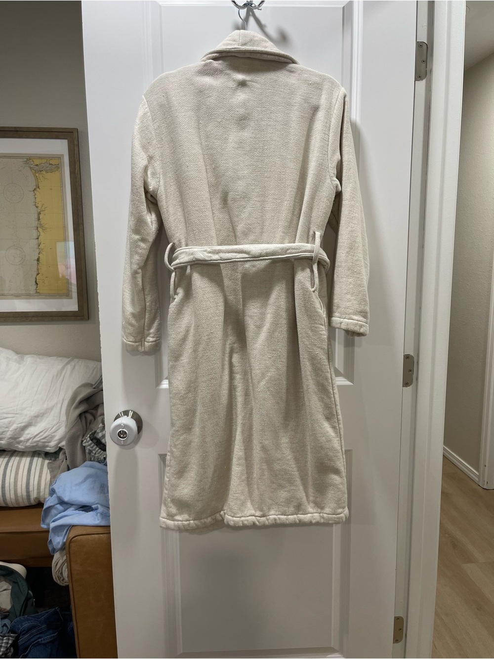 Pottery Barn Cream Plush Robe - Picture 2 of 2